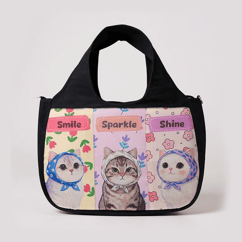 Cat Round hobo Totebag - Image 4