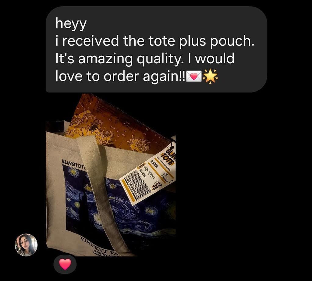 BlingTote customer review from Instagram