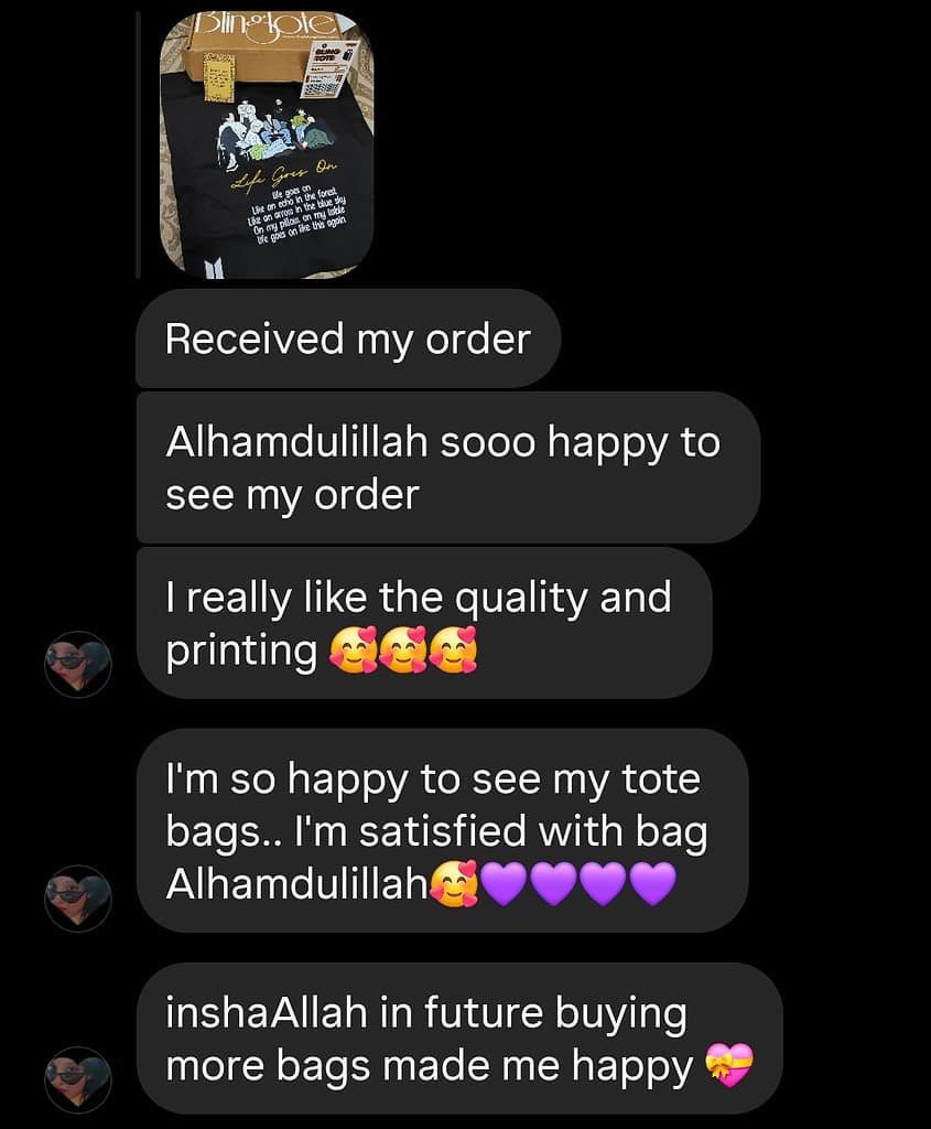 BlingTote customer review from Instagram