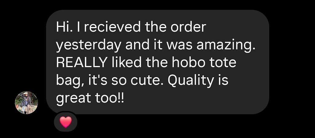 BlingTote customer review from Instagram