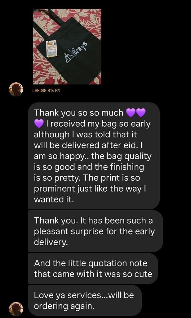 BlingTote customer review from Instagram