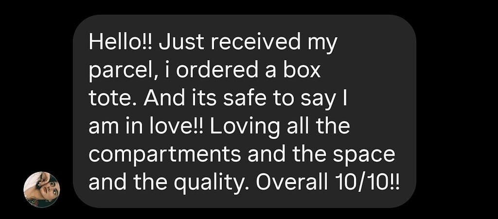 BlingTote customer review from Instagram