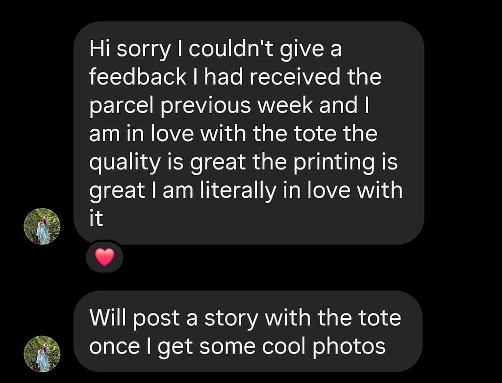 BlingTote customer review from Instagram
