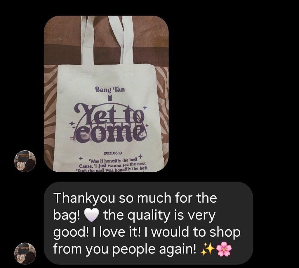 BlingTote customer review from Instagram