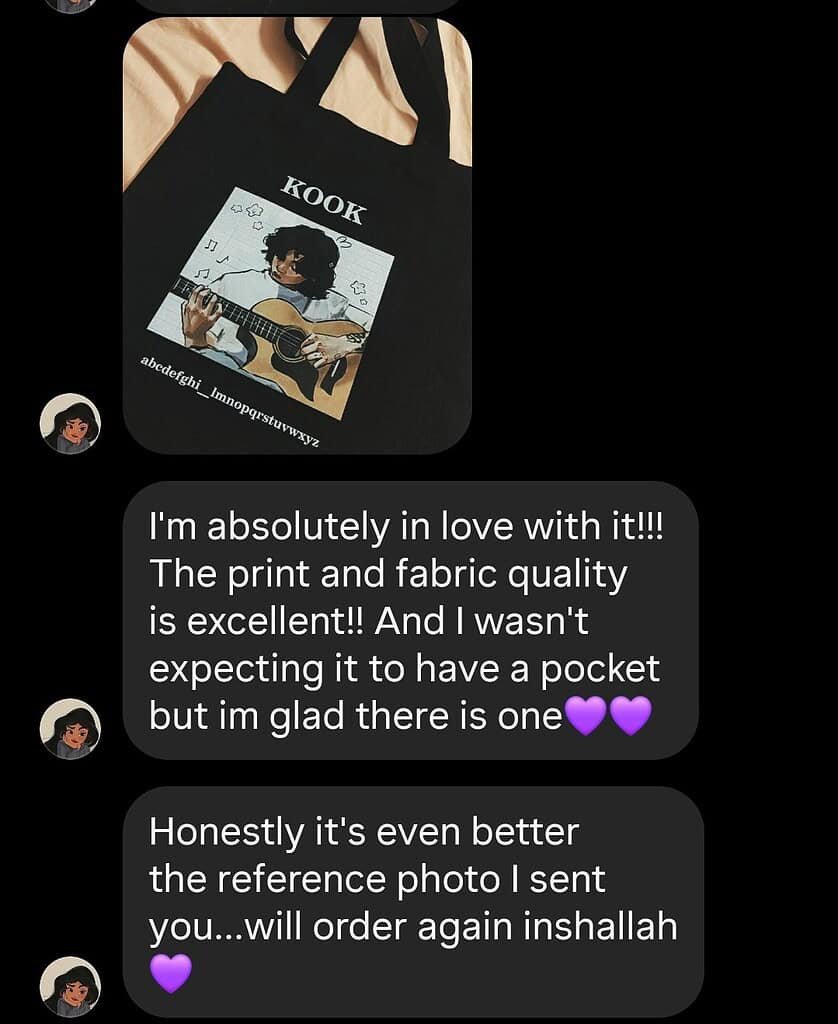 BlingTote customer review from Instagram