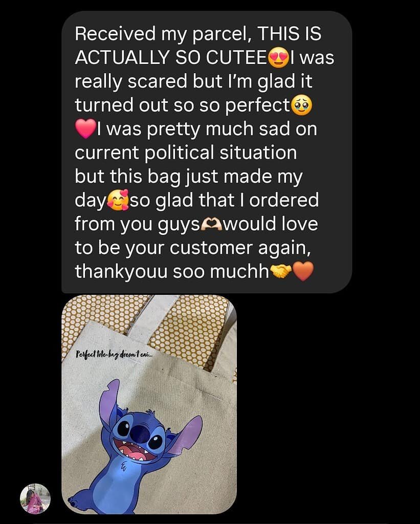 BlingTote customer review from Instagram