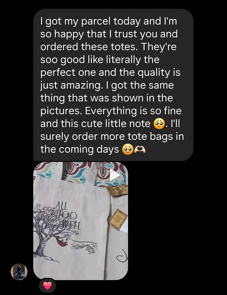 BlingTote customer review from Instagram