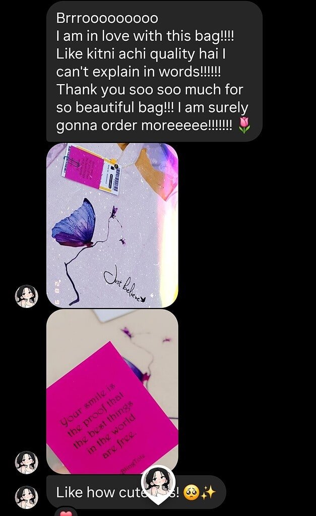 BlingTote customer review from Instagram
