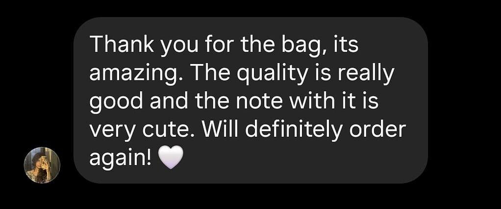 BlingTote customer review from Instagram