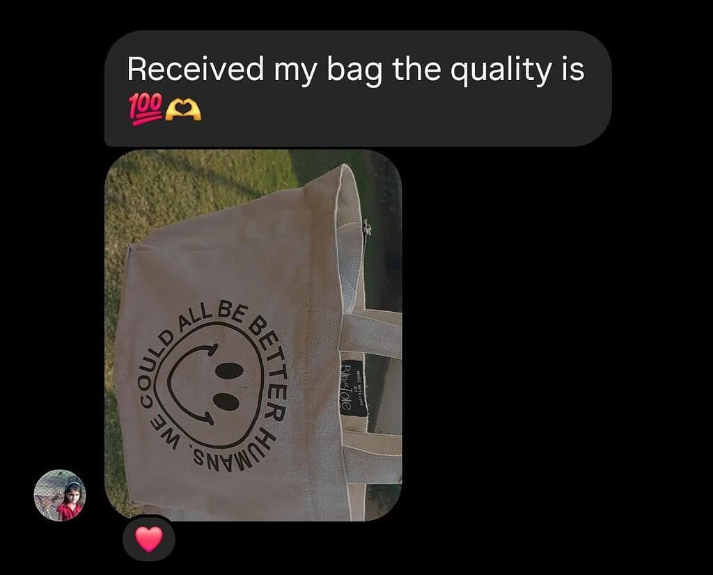 BlingTote customer review from Instagram