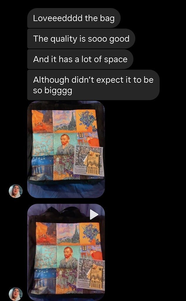 BlingTote customer review from Instagram