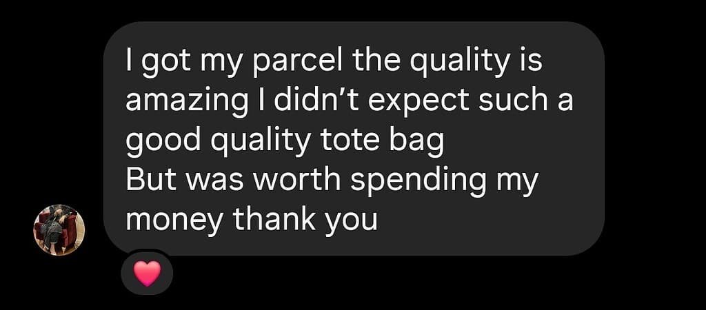 BlingTote customer review from Instagram